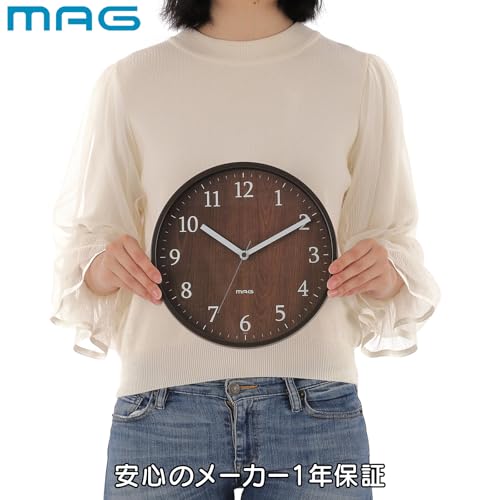MAG(マグ) 掛け時計 アナログ 梓 静音 連続秒針 ブラウン W-742BR-Z [2]