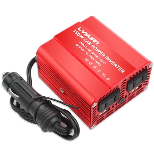 LVYUAN（リョクエン）インバーター 12V 150W シガーソケット コンセント USB 2 ポート ACコンセント 2..