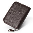 小銭入れ メンズ 本革 コインケース カードケース YKK L字ファスナー コンパクト 財布 (ブラウン)(4)