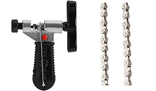 FSC変速自転車用チェーン、6速、7速、8速通用、116L 型番：F80 (チェーン修理ツール+シルバーチェーン)