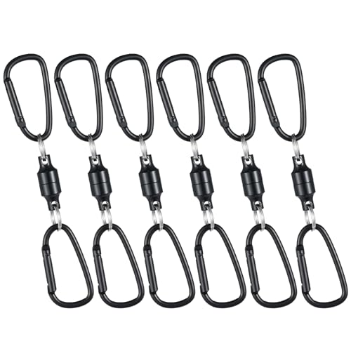 マグネットリリーサー 耐荷重5kg 磁石 強力 マグネットフック カラビナx2 ニッケル合金製 吊り下げ 落下防止 アウトドア キャンプ 登山