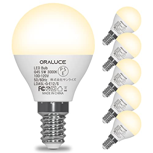 Small Light Bulbs - ORALUCE LED電球 E12 口金 40W相当 電球色 3000k 5W 450lm 220度広配光 高演色 小型電球 密閉器具対応 調光