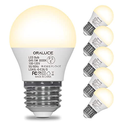 Small Light Bulbs - ORALUCE LED電球 E26口金 40W相当 電球色 3000k 5W 450lm 220度広配光 高演色 小型電球 密閉器具対応 調光不