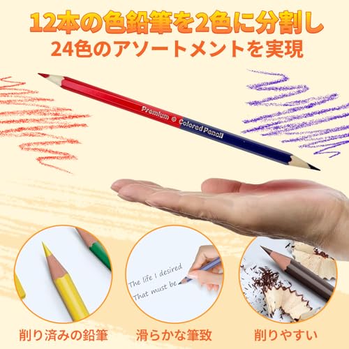 Okiki お絵かきセット新登場 双頭式色鉛筆 クレヨン 184ピースお絵描き お絵描きセット 鮮やかな色 お絵かきアートセット luminous81023-10120846 ルミナスエイト 楽天市場店 サンプル画像3