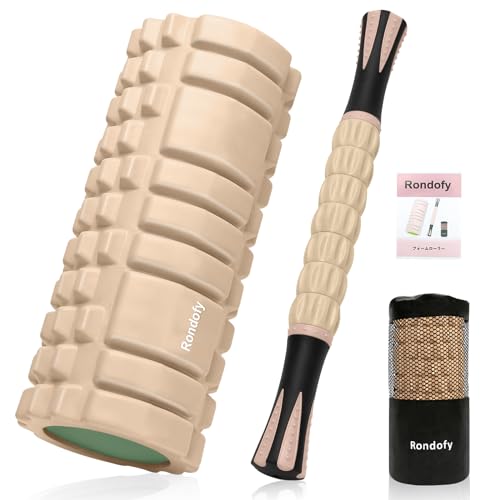 Rondofy フォームローラー 筋膜リリース業界新開発 500KG耐荷重 マッサージローラー 筋膜ローラー セット 説明書 収納袋付き 初心者