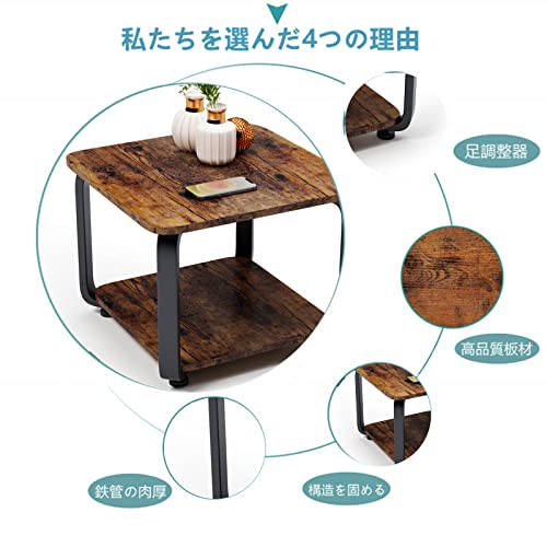 Embrace life サイドテーブル ナイトテーブル 多機能 棚付 サイドラック寝室のテーブル コーヒー テーブルミニテーブル 小型テーブル [3]