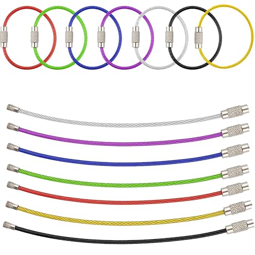 [AMUU] ワイヤーキーホルダー キーホルダー キーチェーン ネジ式 キーリング ステンレス製 スチールケ..