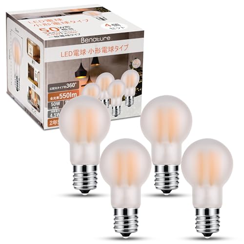 Rakuten - LED電球 E17口金 50W形相当 電球色 小形電球 広配光タイプ 4個セット ダウンライト 天井器具 密閉器具対応 調光器非対応 断熱材施工