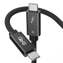 Thunderbolt 4 ケーブル ブラック 1.5m 240W急速充電 8K対応 40 Gbps データ転送 Type-C &Type-C