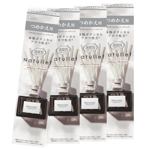 エステー 消臭剤 消臭力ナチュリーフリリー&ベルガモット詰替x4 80ミリリットル