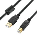 XBOHJOE USB 2.0 プリンターケーブル3m Aオス-Bオス 金メッキコネクタType Bにスキャナーケーブル、 HP、キヤノン、ブラ