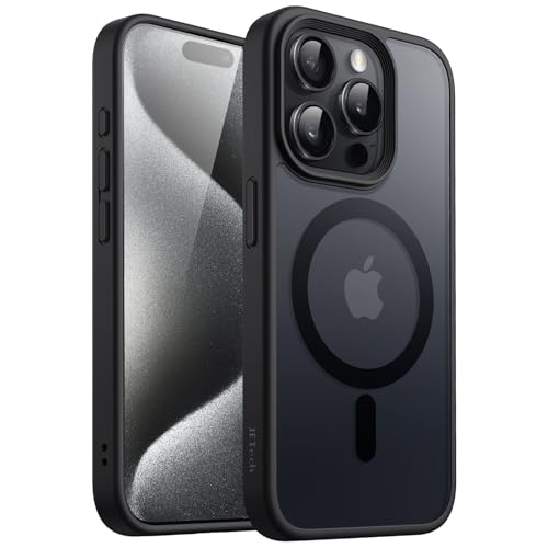 Rakuten - JEDirect iPhone 15 Pro 6.1インチ用 マグネット ケース MagSafeに対応 半透明のマット背面 薄型 耐衝撃 カバー