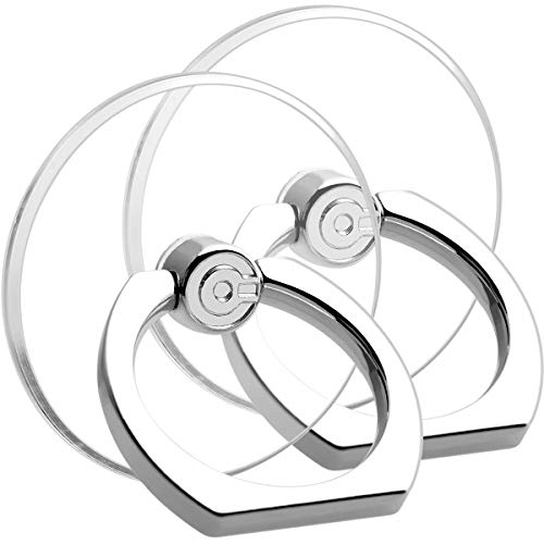 2個入りスマホリング 透明 丸型 携帯 リング ホールドリング ホルダー 落下防止 スタンド iPhone/Andro..