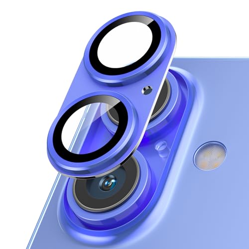 Podick カメラカバー iPhone 16 /16 Plus用 カメラフィルム 全面保護 9H強化ガラス アルミ合金 傷防止 ..