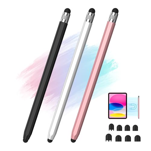 Mixoo タッチペン 3本セット 磁気吸着 スタイラスペン 超高感度タイプ 軽量 ツムツム iPad iPhone Android スマホ タのサムネイル