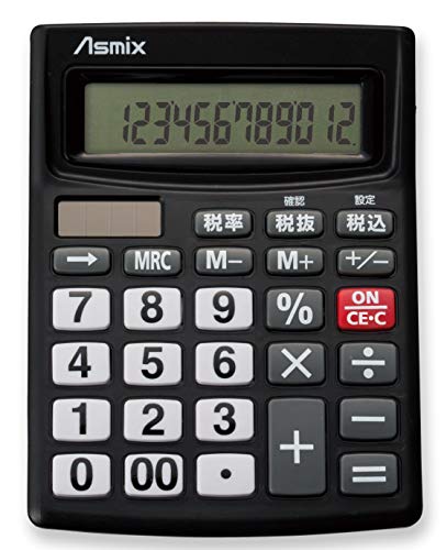 ブラック/-/C1234BK・パッケージ個数:1・税計算ができるお得なビジネス電卓・文字高：12mm・使用電源：太陽電池、アルカリボタン電池(L1131)1個・機能：税計算（税込・税抜）、税率設定、GT機能、桁下げ（→）キー、早打ち対応、メモリーキー、00キー、％キー、±キー、オートパワーオフ機能、表示部傾斜・本体寸法（W×D×H）：106×140×25mm、本体質量：95g商品紹介 ビジネスにちょうどいいコンパクト電卓 C1234シリーズ ・文字高：12mm ・使用電源：太陽電池、アルカリボタン電池(L1131)1個 ・材質：ABS ・期間：1年間 ・付属品：取扱説明書、書 ・本体寸法（W×D×H）：106×140×25mm ・本体質量：95g ＜機能＞ ・税計算（税込・税抜） ・税率設定 ・GT機能 ・桁下げ（→）キー ・早打ち対応 ・メモリーキー ・00キー ・％キー ・±キー ・オートパワーオフ機能 ・表示部傾斜 ＜カラーバリエーション＞ C1234W　ホワイト C1234BK　ブラック C1234B　ブルー C1234P　ピンク 原材料・成分 ・本体＝ABS