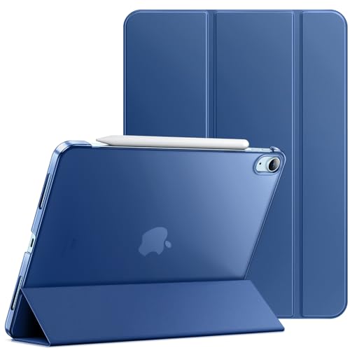 ネイビー/10.9インチ/3076V・Color:ネイビー・パッケージ個数:1・?注：iPad 10 (10.9インチ、2022モデル)、iPad Pro 11インチ M4 (2024)には対応できません。iPad Air 11 インチ M2 (2024)、iPad Air5/4 (10.9インチ、2022/2020モデル、第5/4世代)用の特別デザインです。Pencil Pro/Pencil（USB-C）に対応できます。対応モデル：A2902 A2903 A2904 A2588 A2589 A2591 A2324 A2072 A2316 A2325。ご購入の前、おデバイスの裏面にあるモデル番号をご確認ください・スリムでカラフルなデザインの半透明で非光沢のバックカバーにより、指紋、傷や衝撃からおデバイスを守ります・外部は環境にやさしく、上質なPUレザーを採用しており、放熱性が良く、超軽量薄型、本体を優しく守ります・マグネット内蔵、オートスリープとオートウェイクアップ機能が付きます。三つ折りフロントカバーにより、視聴とタイピングに合わせた2つスタンド角度を調整できJEDirect iPad Air 11 インチ M2 (2024) iPadAir5/4 ケース（2022/2020モデル、10.9インチ）スリムスタンドハードバック ウェイクアップ/オートスリープ機能付き タブレットカバー (紺)