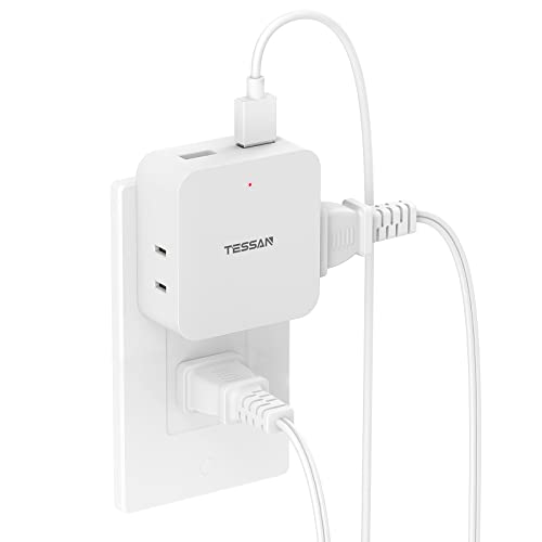 TESSAN USB 電源タップ 薄型 雷ガード 3個AC口 2個USBポート たこあしコンセント タコ足配線 usb タップ usb コンセン TESSAN USB 電源タップ 薄型 雷ガード 3個AC口 2個USBポート たこあしコンセント タコ足配線 usb タップ usb コンセン