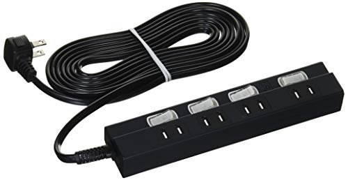 オーム(OHM) オーム電機 雷に強い節電タップ 4個口 3m 黒 [品番]00-6943 HS-TPK43PBT-K