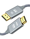 Snowkids DisplayPort to HDMI ケーブル 1.8m 4K解像度対応 ディスプレイポート-HDMI 変換ケーブル DP