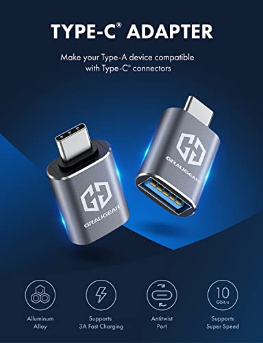 GRAUGEAR USB-C & USB 3.2 変換アダプタ 2個セット 最大10Gbps高速データ転送 USB 3.2 Gen 2 Type