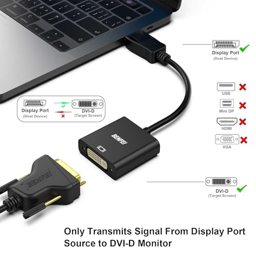 BENFEI DisplayPort(ディスプレイポート) - DVI 変換ケーブル オス-メス