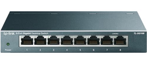TP-Link 8ポート スイッチングハブ 10/100/1000Mbps ギガビット 金属筺体 設定不要 TL-SG108