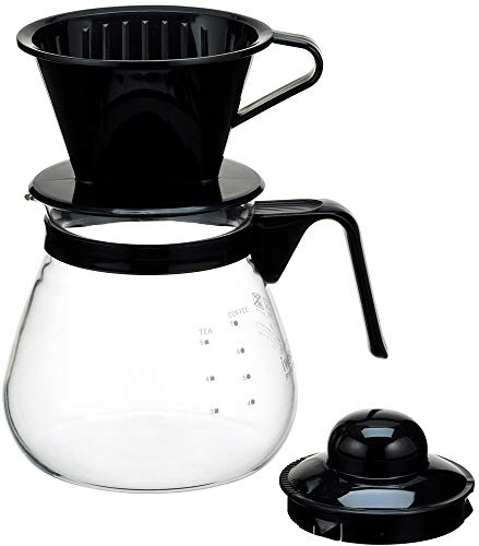 iwaki(イワキ) 耐熱ガラス コーヒーポット & ドリッパー レンジ ブラック 1L K7966C-B KT7966C-BK2