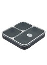 フードマン 弁当箱 立てて運べる 薄型弁当箱 800ml クリアブラック 汁漏れしにくい Wシーリング 4点ロックでしっかり固定 シービージャパ