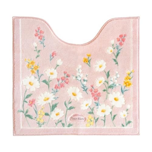 オカ(OKA) フルールブラン トイレマット レギュラー 約55cm×60cm ピンク (洗える 花柄 フェミニン)