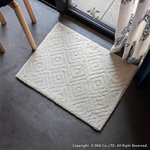 オカ(OKA) 乾度良好ピュール バスマット 約45cm×60cm グレー (お風呂マット 大判 浴室 おしゃれ 洗面所 足ふきマット 抗菌 防