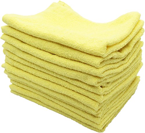 中村(Nakamura)おしぼり カラータオル 業務用 12枚入り 綿100% 約30g イエロー 38×28cm