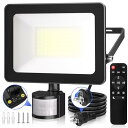 CLY センサーライト 屋外 人感センサーライト 防犯ライト LED投光器 60W 昼光色 7000LM 6500K IP66防水 人感センサー