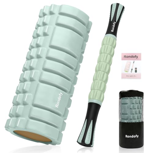 Rondofy フォームローラー 筋膜リリース業界新開発 500KG耐荷重 マッサージローラー 筋膜ローラー セット 説明書 収納袋付き 初心者