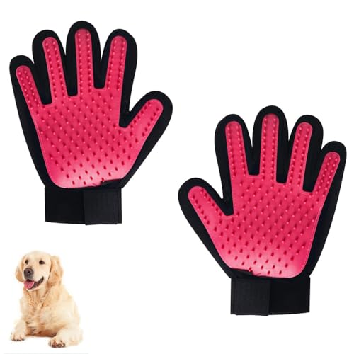 Granmagazz ペットブラシグローブ 両手用 ペットブラシ グローブ 手袋 猫 犬 ブラッシング ブラシ 1ペア 抜け毛取り クリーナー