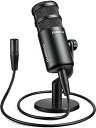 MAONO XLR マイク ダイナミックマイク ボーカルマイク 単一指向性 ポップフィルター内蔵 XLR-XLRケーブル接続 マイクスタンド付き