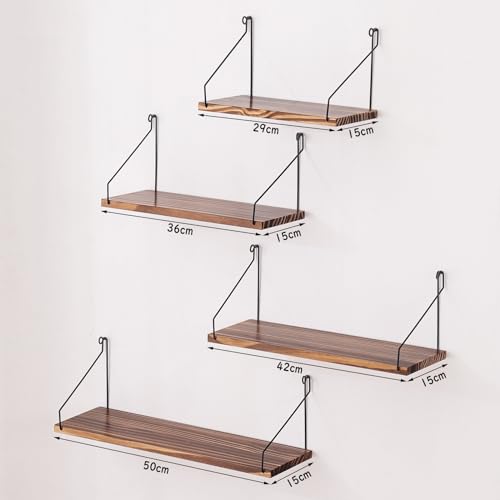 ウォールシェルフ 壁を傷つけない29+36+42+50cm4点セット 壁掛け棚 賃貸 壁 棚 穴あけない ウォールラック 壁に付けられる家具 飾 2