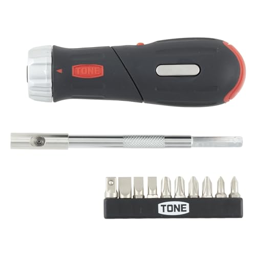 トネ(TONE) ラチェットドライバーセット RD10S ビット差込 &6.35mm(1/4) ブラック 内容12点