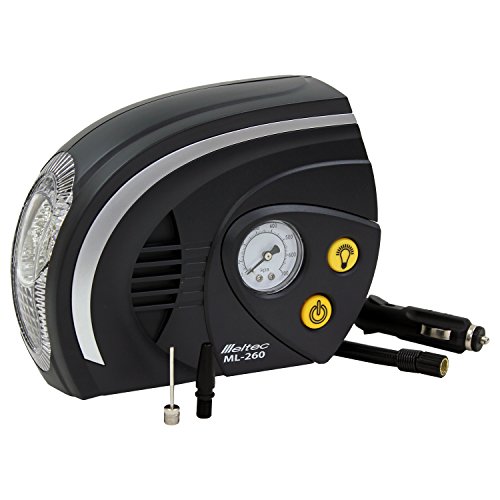 メルテック(meltec) エアーコンプレッサー(自動車/バイク/ボール) 最高圧力700kpa DC12VソケットLEDライト付き Melte