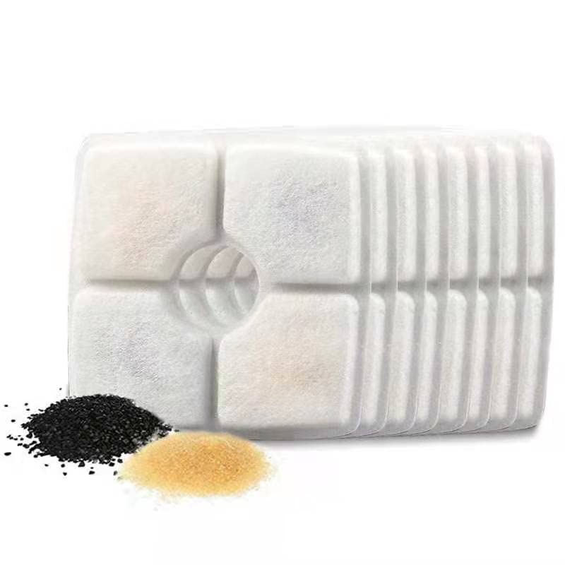 ペット自動給水器 用活性炭フィルター 循環式給水器 活性炭フィルター 水飲み 猫用 給水機 個別包装 8枚入 安全 水軟化 抗菌活性炭 イオニッ