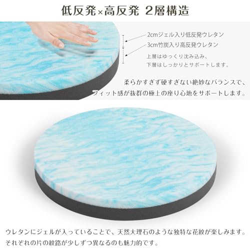 Shinnwa クッション 低反発 座布団 丸型 椅子用 直径 40cm 丸クッション 洗える ラウンドクッション ふわふわ ベロア 無地 低反 [3]
