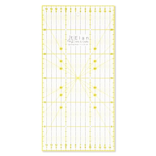 Elan 多機能定規 ものさし ミシンキルト 手芸用品 30*15cmカッターマットと併用おすすめ | パッチワー..