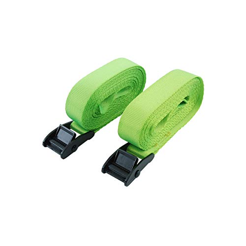 イーバリュー(E-Value) カムバックル式荷締ベルト ライムグリーン 25mm×4m 2本入 BT-254(LG)2pcs