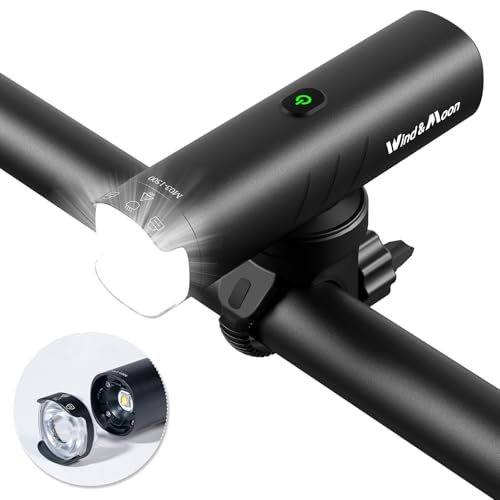 HLOMOM 自転車 ライト 防水、ロードバイクライト USB充電式 自転車ヘッドライト フロントライト1500ルーメン 4500mAh長時間持