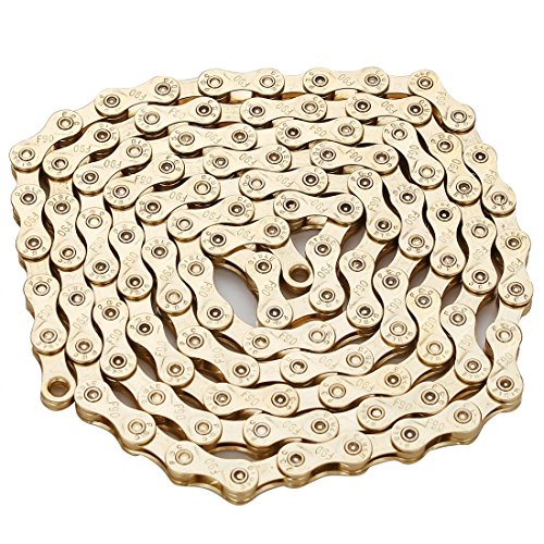 FSC変速自転車用チェーン、9速、18速、27速通用、116L 型番：F90 (ゴールデン)(4)