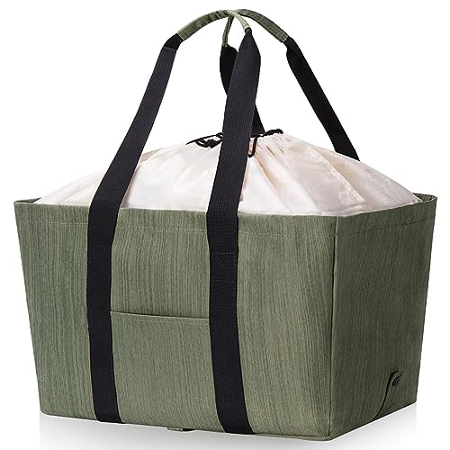 グリーン/36cm * 22cm * 26cm/-・Color:グリーン・?『持ち運びや買い物がしやすい』キャッシュレジスターと同じ台形の形状とサイズであるため、よりも簡単に設置できます。使用しないときは、コンパクトに折りたたむことできるので、軽く持ち運びできます。・?『超大容量』大容量エコバッグサイズは36cm×22cm×26cmで、耐荷重20kg。持ち 手高さは25cm、重い食物または他のものを肩に乗せることができるので持ち運びに 便利です。・?『耐久性・絶縁性』絶縁エコバッグは破れにくい600Dポリエステル製。底部は5mm強化コットン強化構造で耐久性に優れ、お手入れも簡単です。・?『保冷＆保温のショッピングバッグ』内部素材は厚いアルミで作られた為、冷却効果と断熱効果があります。防水生地を使用しているので、冷凍食品を置いても衣服などを濡らす恐れがございません。・?『様々な用途に』ショッピングバック・エコバックとして以外にも保冷バッグとしての機能があるのでお花見、キャンプなどのアウトドアでランチバッグとして飲み物やお弁当、食材の持ち運びに使っていただけます。