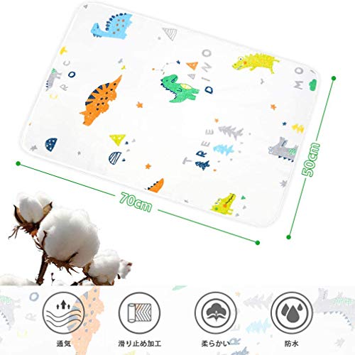 Lasoll おねしょシーツ 2枚入り 綿100％ ベビー用防水シーツ オムツ替え 折りたたみ ベビー用品 肌触り良い 抗菌 消臭 衛生 洗濯可