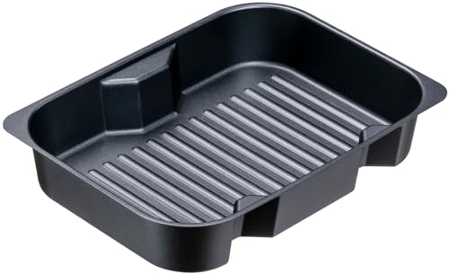 イシガキ グリルパン グリル名人+ 深型 プレート 黒 約幅18×奥24.5×高4.5cm スチール オーブン IH ガス火 食器洗浄機 対応