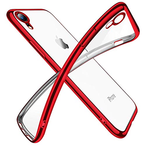 Rakuten - iPhone XR ケース クリア 透明 tpu シリコン メッキ加工 スリム 薄型 6.1インチ スマホケース 耐衝撃 黄変防止 一体型 人気