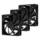 upHere 120mm PCケースファン 4PINコネクタ PWM 静音 高性能 3本1セット 黒いNK12BK4-3